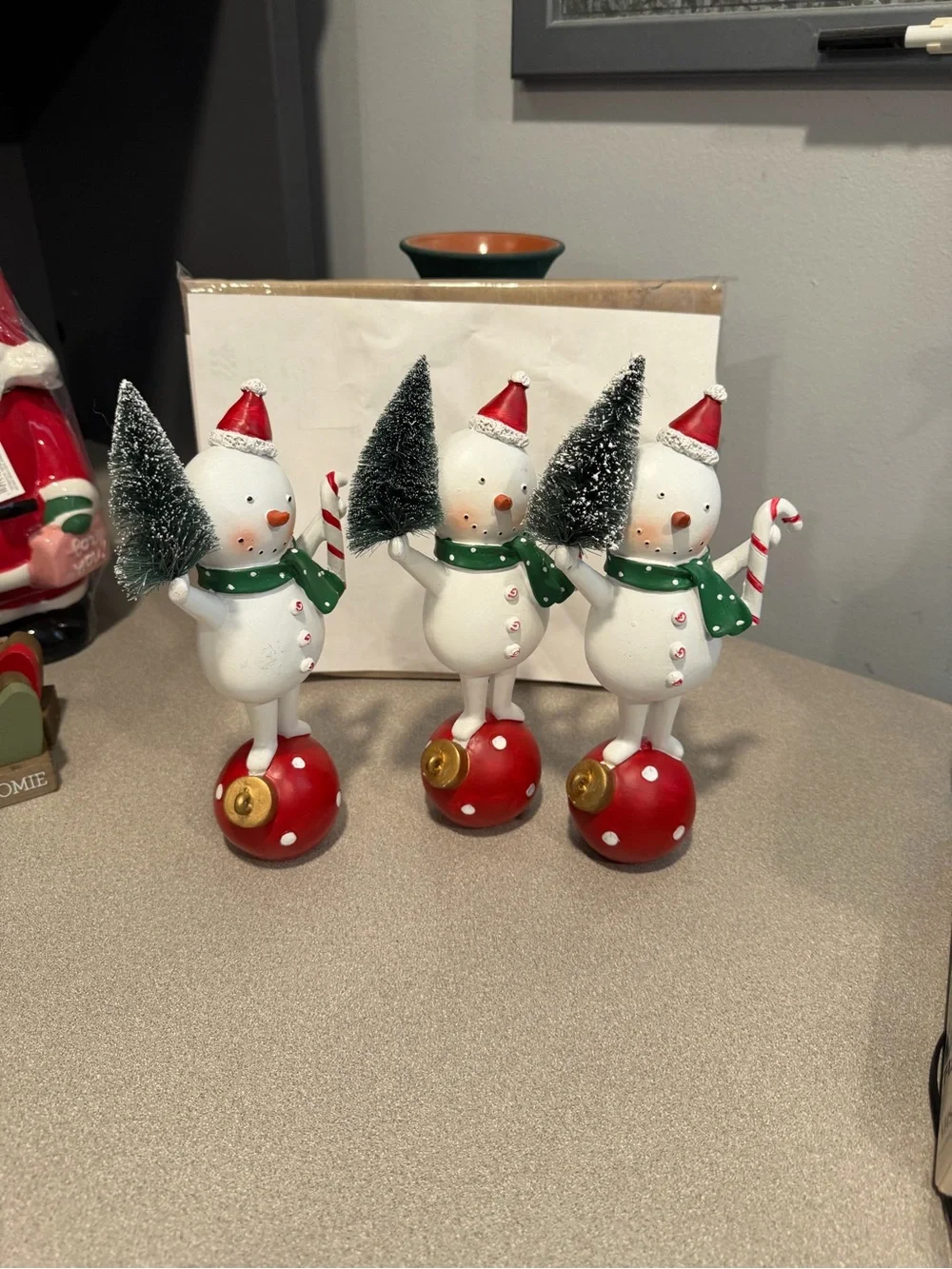 Pier 1 import Christmas Decor Snowman ornament set of 3